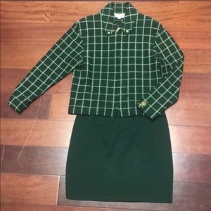 St John Green Knit Suit